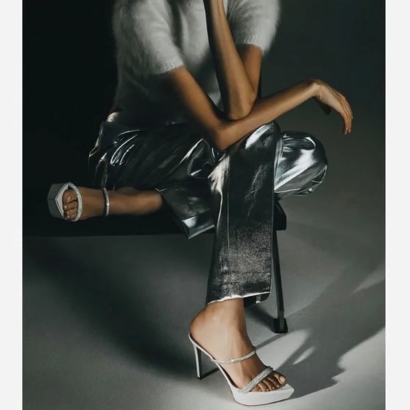 Gianvito Rossi White Cannes Crystal Platform Stiletto Sandals US9.5/IT39.5 - Picture 1 of 16